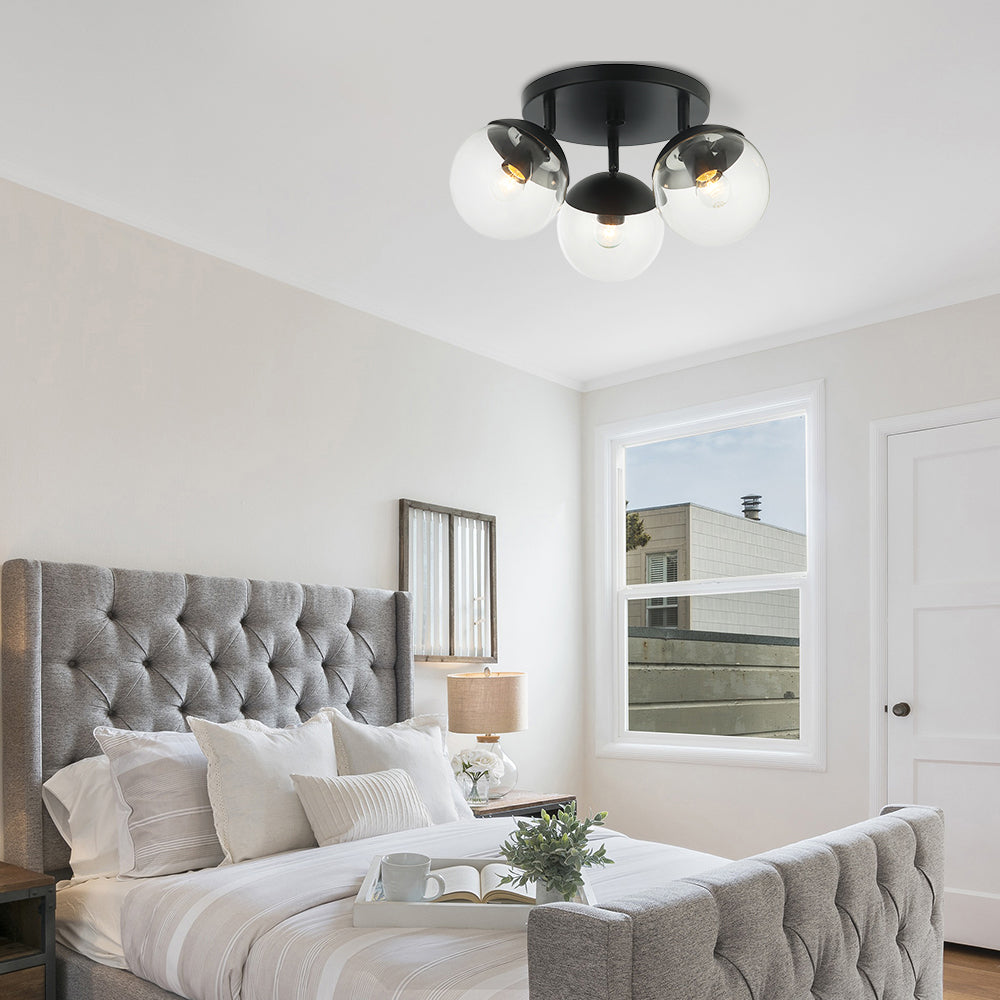 Tuxedo-Clear 3-Light Semi-Flush