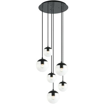 Pendentif à 6 lumières Tuxedo-Clear