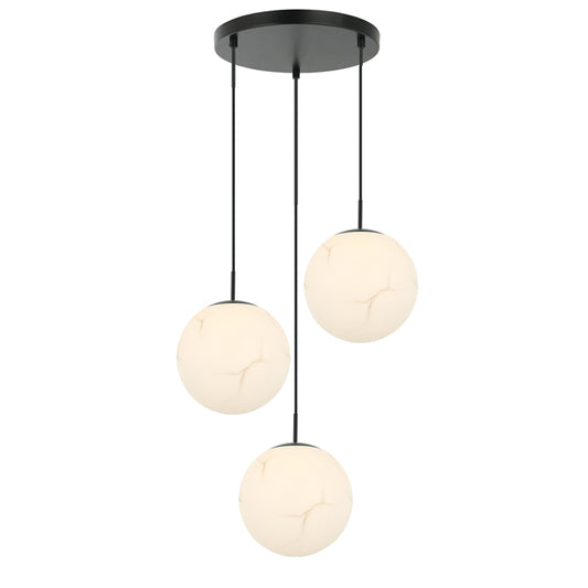 Glo Alabaster 12" 3-Light