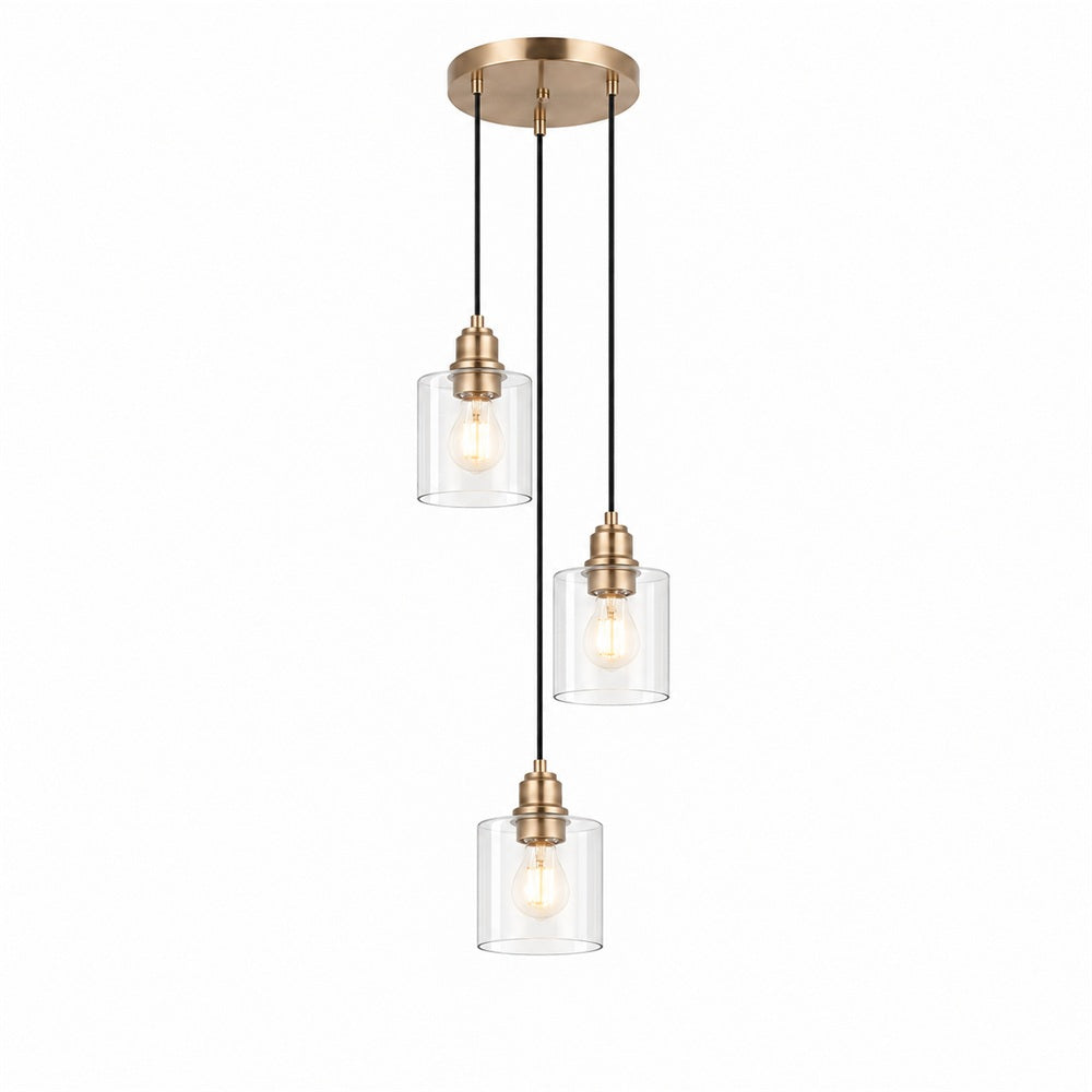 NEW - Fulton Clear - Pendant 3 Light