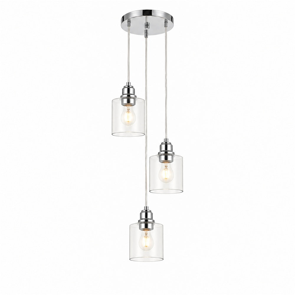 Fulton Clear - Pendant 3 Light